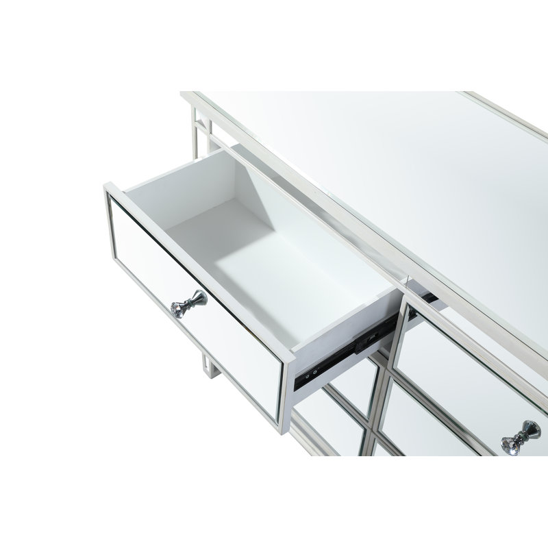 Commode double l 6 po SPARKS, Miroir / blanc antique