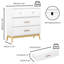 Armoire de rangement blanche à 3 tiroirs de style nordique avec poignées en or rose et base en bois massif, idéale pour le bureau, la chambre d'enfant et la chambre de bébé