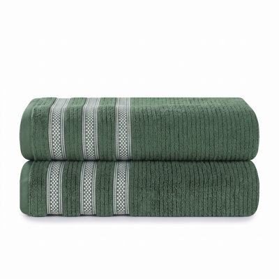 3-Piece Geometric Zero-Twist Cotton Towel Set