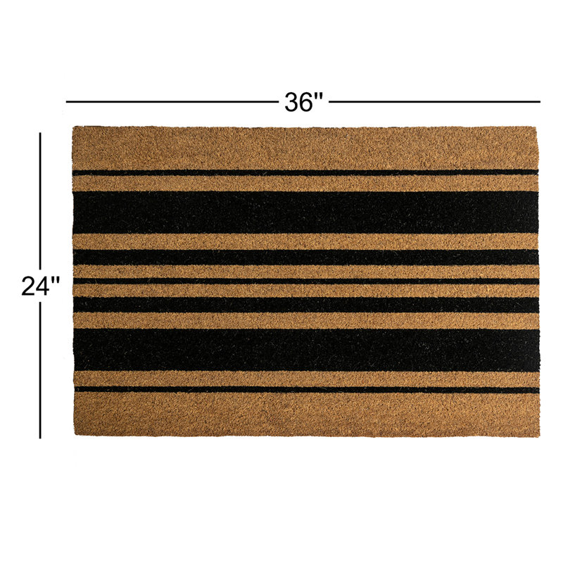 Bold Stripes Coir Doormat, 24" W x 36" L