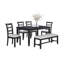 Ensemble de 6 tables de salle à manger rondes en bois d'hévéa, panneau de fibres à densité moyenne 60 x 36 po
