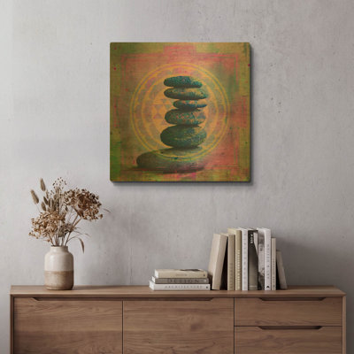 «Soul In Balance» par Elena Ray, art mural en métal doré, 24 po x 24 po