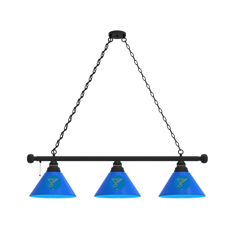 3 - Light Pool Table Lights Pendant, Black, St Louis Blues