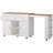 K&K 85.5" Kitchen Island with Extendable Dining Table, Kitchen Storage Table with 3 Side Open Shelves, Rolling Kitchen Island with Power Outlet, 3 Drawers, 2 Doors, for Kitchen, Dining Room, White-1288780641