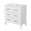 Ensemble de meuble-lavabo simple 30 po avec 3 tiroirs, meuble-lavabo autoportant avec cadre en bois massif 30 po, blanc-189026330