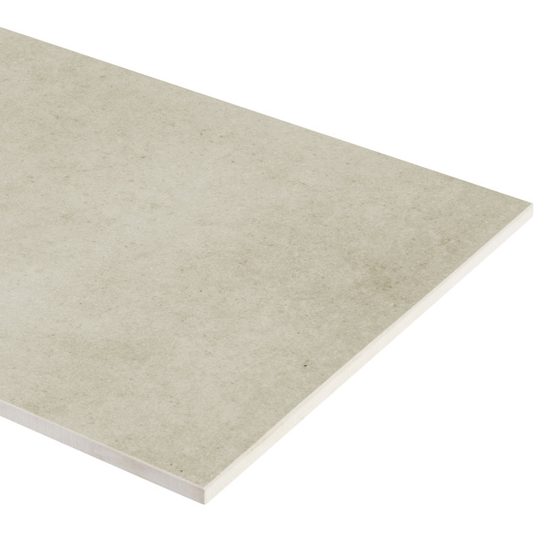 High Street Semi-Polished 12'' W x 24'' L Porcelain Concrete Look Singular Tile, Champagne