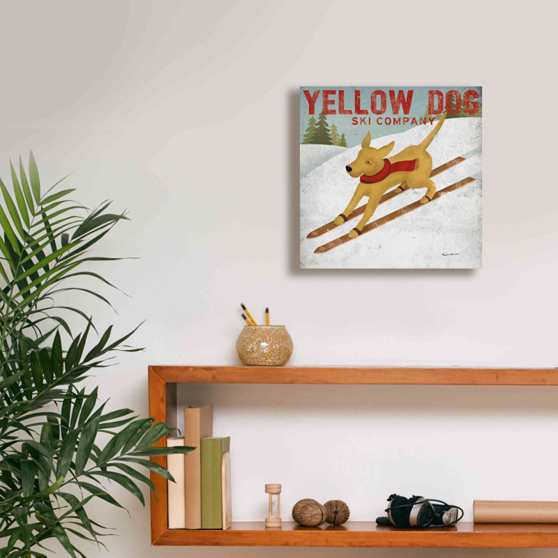 «Yellow Dog Ski Co» par Ryan Fowler, H 12 po x l 12 po x P 0,75 po