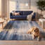 Tapis Gresham moderne à poils courts, uni, bleu marine, turquoise, gris, crème et rose, lavable à la machine, antidérapant, pour l'intérieur et l'extérieur, adapté aux animaux domestiques, idéal pour le salon, la chambre, la salle à manger, l'entrée, le couloir ou le bureau.-269873265