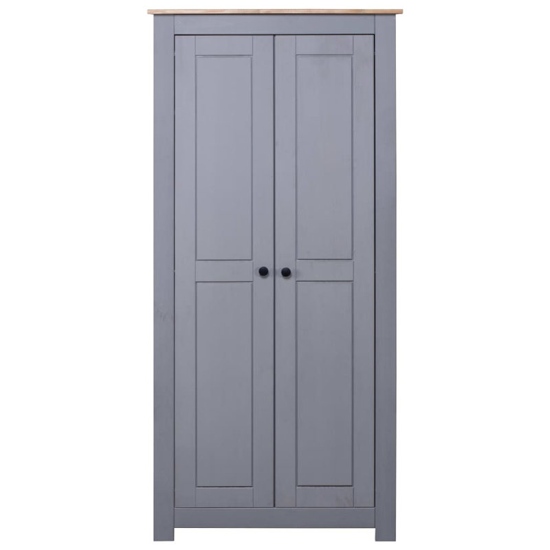 Byron 2 Door Solid Wood Wardrobe, Grey