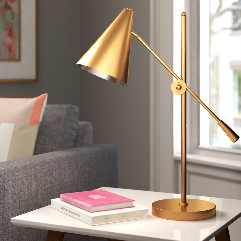 Lampe de bureau dorée 26 po Aziel