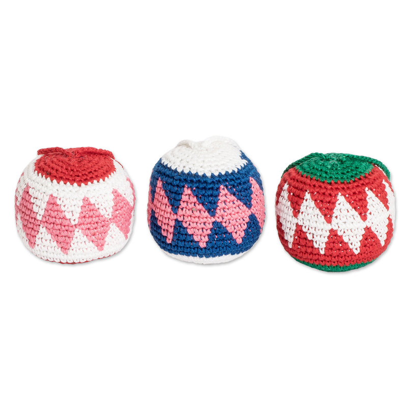 2'' Handmade Geometric Shapes Cotton Holiday Shaped Ornament