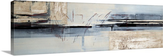 " Overseas " by Sarah West, 12" H x 36" W x 1.25" D