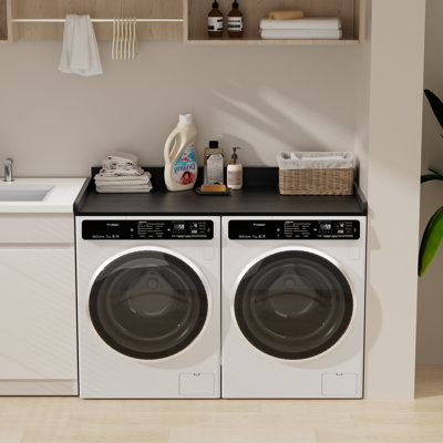 Washer Dryer Countertop Wood Topper With Edge For Laundry Room Storage And Organization