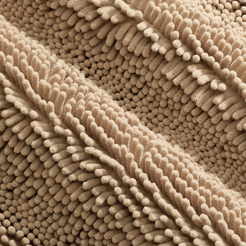 Tapis de bain doux et absorbant en chenille avec envers en caoutchouc antidérapant, Tanné