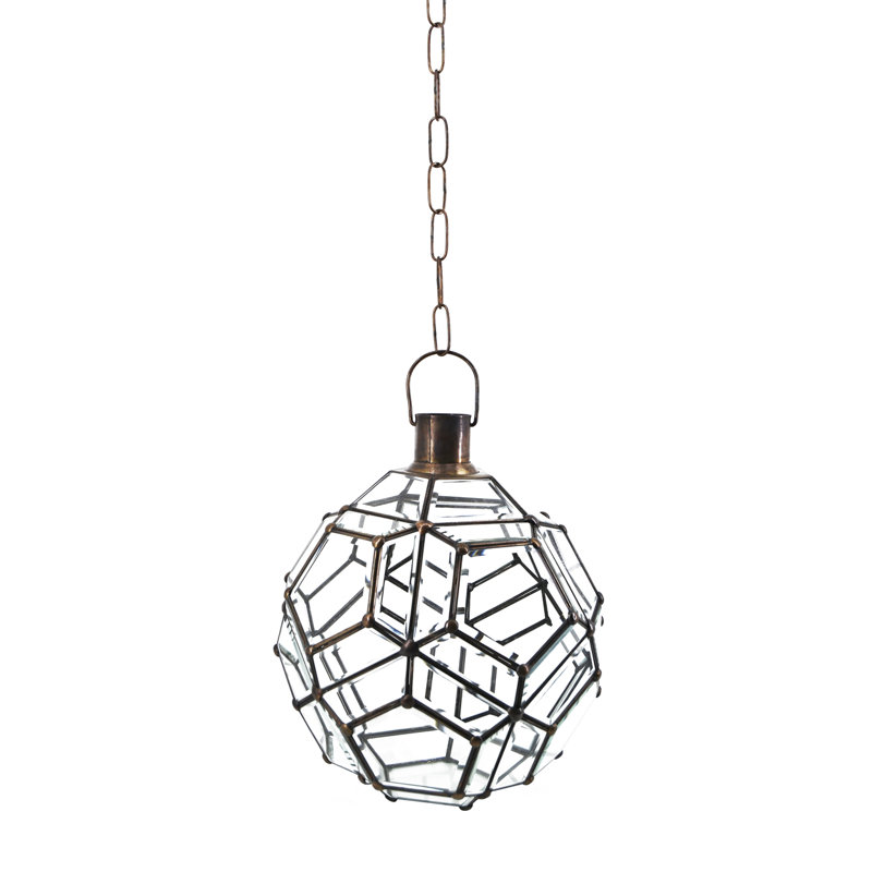 Tawnya 1 - Light Black/White/Bronze/Glass Sphere Pendant