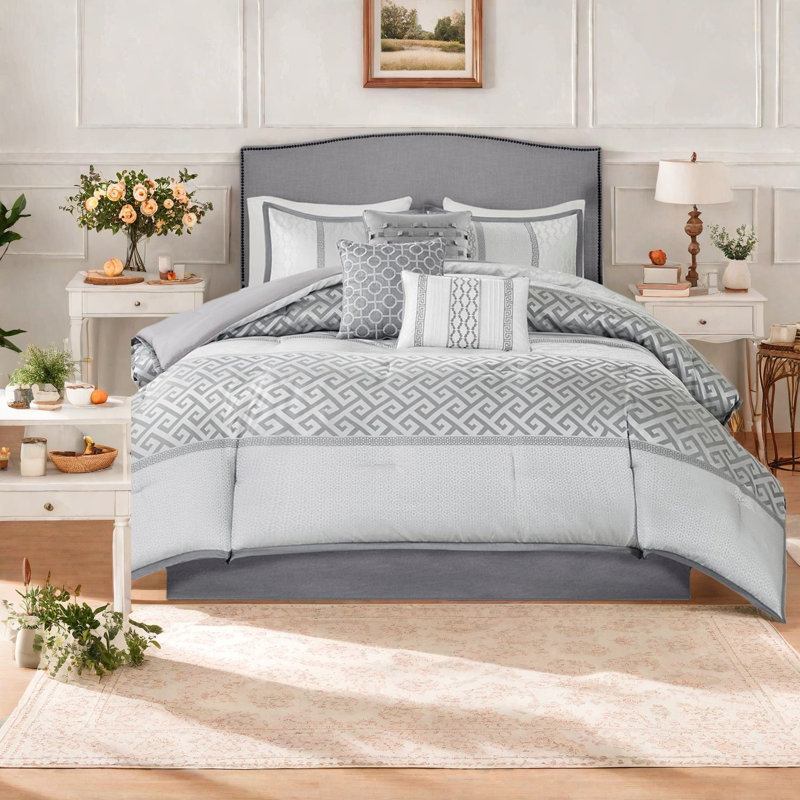 Ensembles de literie de luxe, polyester jacquard très grand californien, style maison moderne