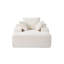 Chaise longue blanche avec revêtement en velours côtelé, 3 coussins décoratifs, accoudoirs larges, support ergonomique, mousse à mémoire de forme, fauteuil moderne surdimensionné sans assemblage pour se détendre à la maison, rembourrage en mousse, forme, espace de vie-963770801