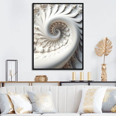 Blanc fractal spiral univers - impression