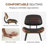 20.5"W Modern Upholstered Faux Leather Dinning Chair With Curved Wooden Backrest-1554952506