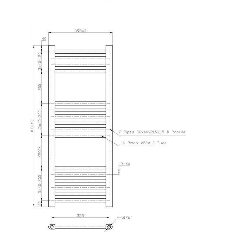 Phung Straight Towel Rail Heated Towel Rails