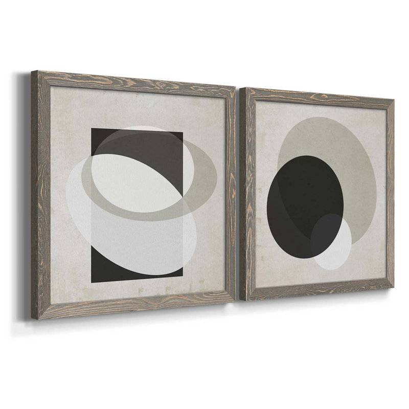 Moderniste Neutre III, ensemble de 2 reproductions d'art sur toile encadrées, H 35,5 po x l 71 po x P 1,5 po