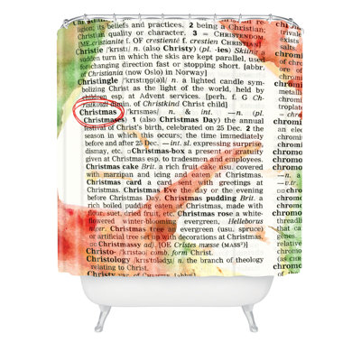 Rideau de douche simple christmas dictionary art
