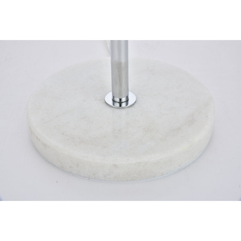 Lampe de table 23 po Yearby, Chrome, Blanc givré