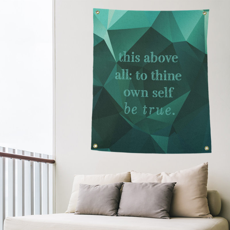 Tapisserie en polyester en faux gemme, H 36 po x l 26 po, Vert émeraude
