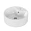 Bathroom Vessel Sink 15.7" x 5.7" Round Bowl Sink, Bathroom Countertop Round White Vanity Sink Basin,Ceramic Basin,Glossy White