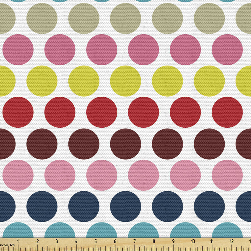 Chaquetta Colourful Rounds on a Plain Background Multi-Purpose Fabric