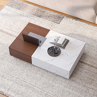 Modern coffee table with two storage spaces