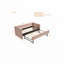 Lit de jour gigogne en velours avec structure en bois robuste-116857562