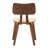 5-Piece Dining Set Round Dining Table With Ash Wood Top And 4 Leather Dining Chairs In Stained Wooden Legs-109480356