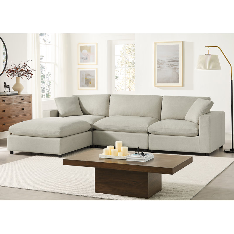 Vinessa Modular Sectional - 4-Piece XL Chofa, Beige Polyester