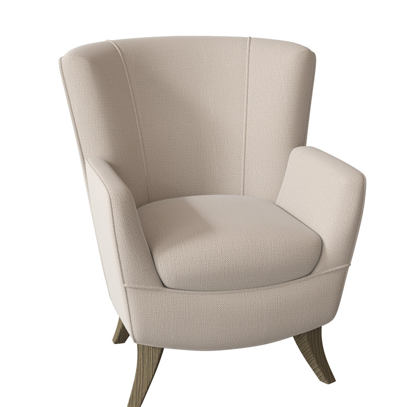 Bethany Upholstered Armchair, Tusk Beige Performance, Honey Birch