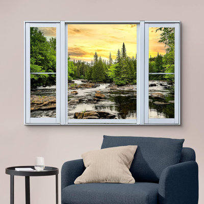 Window Scenery " Window View Sunset Pine Tree Forest Lake Reflection Nature Pictures Scenic Landscape "