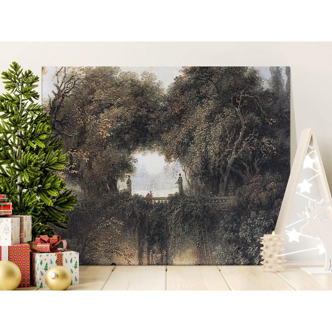 Garden Gathering Canvas Wall Art, Romantic Era Print, Gallery Wrapped, Ready to Hang, Landscape Painting, Fine Art Print, Archival Quality