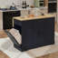 Îlot de cuisine avec armoire de rangement et armoire à ordures, ensemble de table de salle à manger 3 pièces avec 2 tabourets et abattant-1257910839