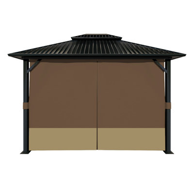 Aoodor Replacement 4-Panel Gazebo Sidewall Curtains