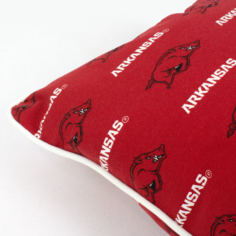 Arkansas Razorbacks Red Polyester Box Throw Pillow Set