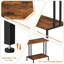 Table d'appoint pour entrée industrielle avec tablette de rangement, table de bout étroite pour le salon, brun rustique et noir