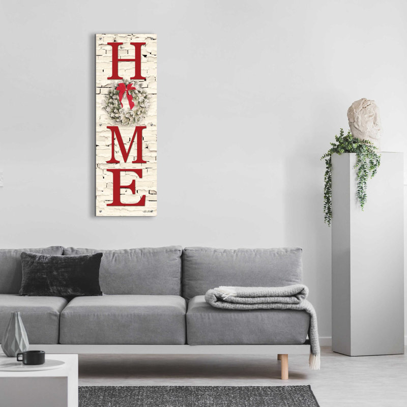 «Christmas Home Vertical II» par Lori Deiter, art mural en verre acrylique, H 48 po x l 16 po