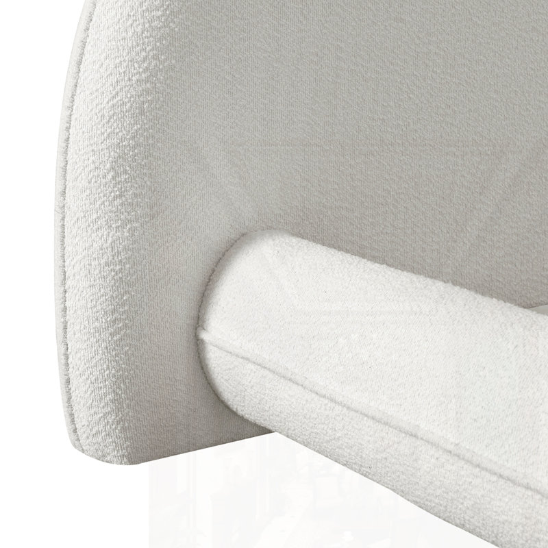 Lit plateforme tapissier avec tissu bouclé, Très grand