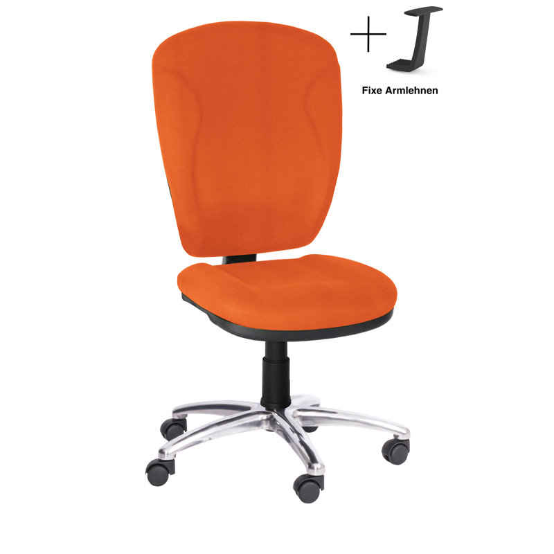 Symple Stuff Office Chair, No armrests, Orange