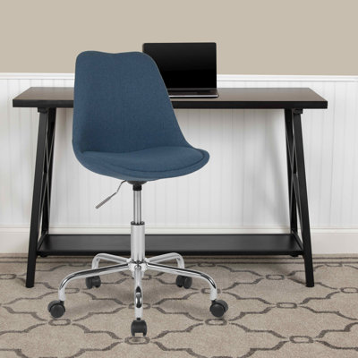 Chaise de bureau en tissu à dossier moyen avec relevage pneumatique