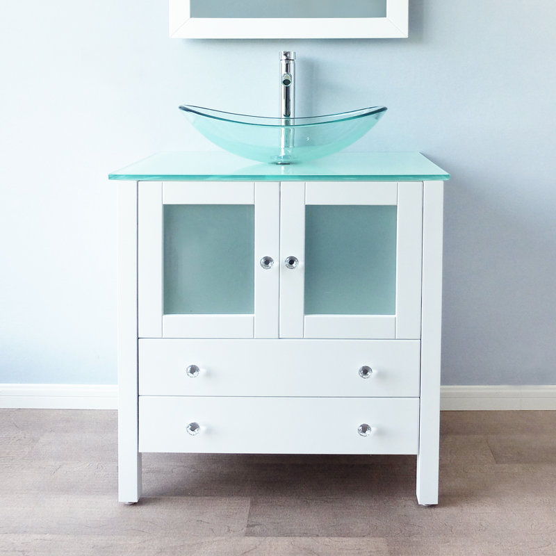 Ensemble de meuble-lavabo simple 30 po Khaqan, Blanc