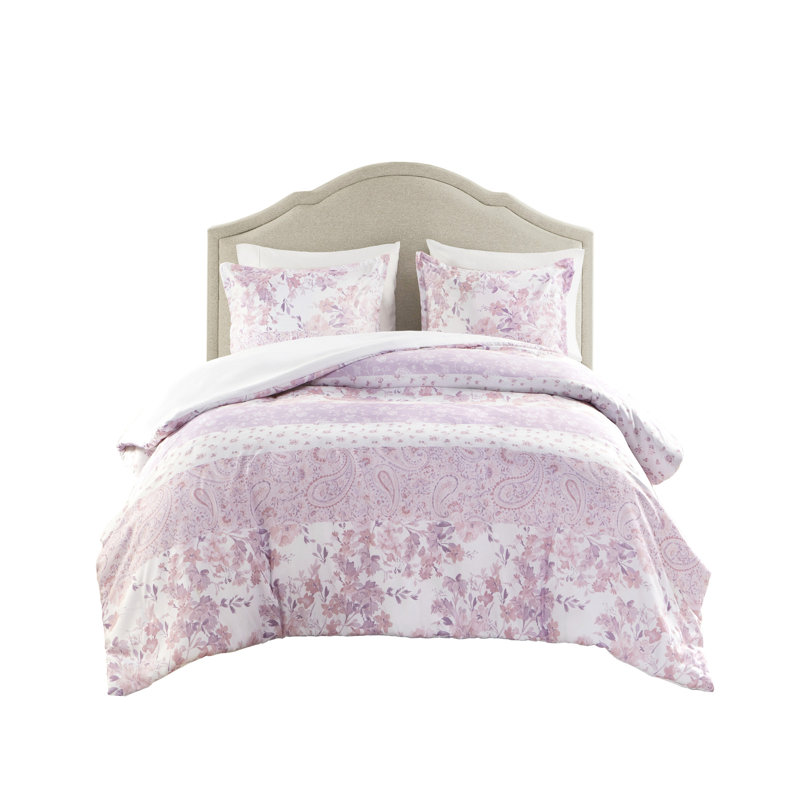 2 pièces Housse de couette en microfibre à motif floral simple / simple TG