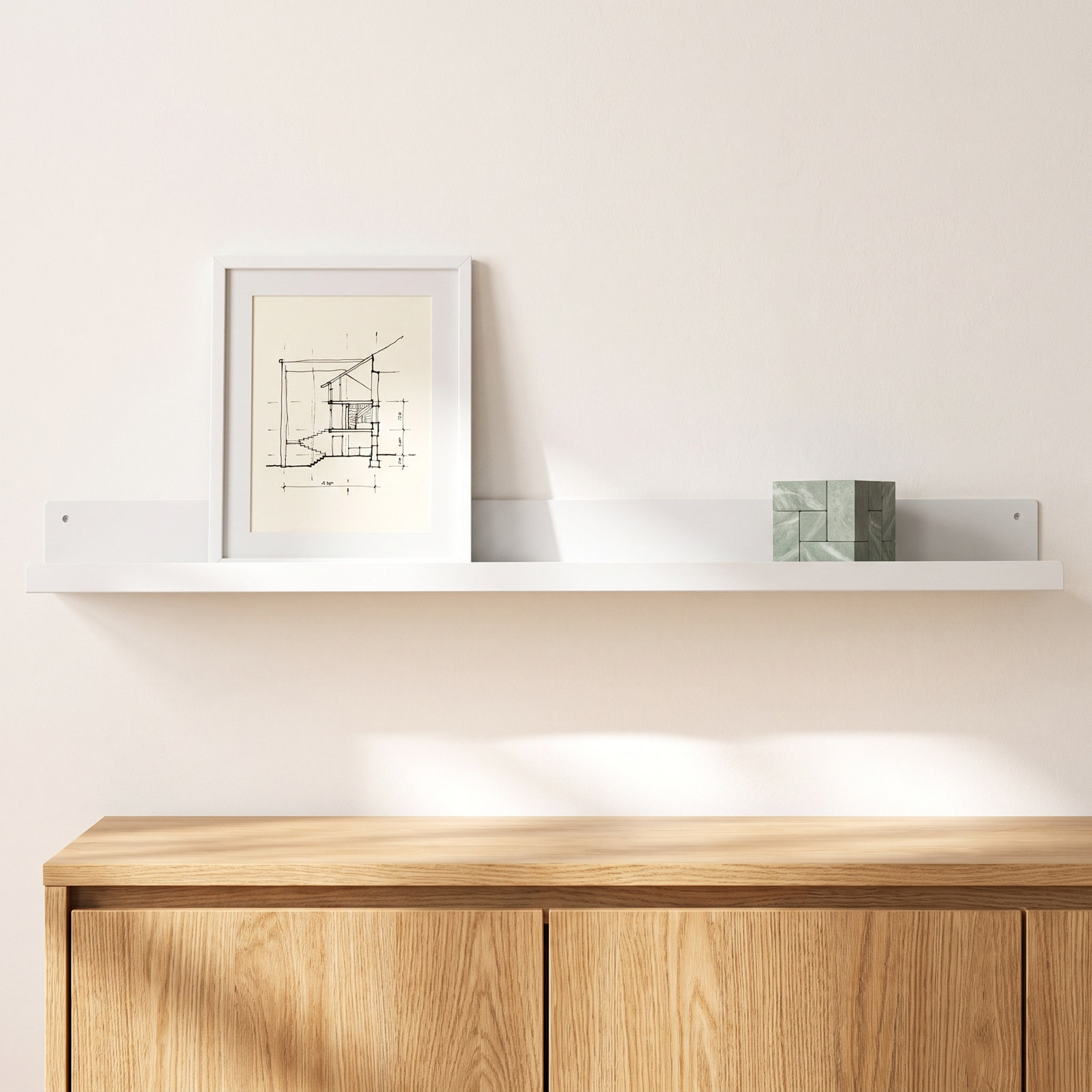 Tara Picture Ledge, 3" H x 36" W x 4.375" D, White