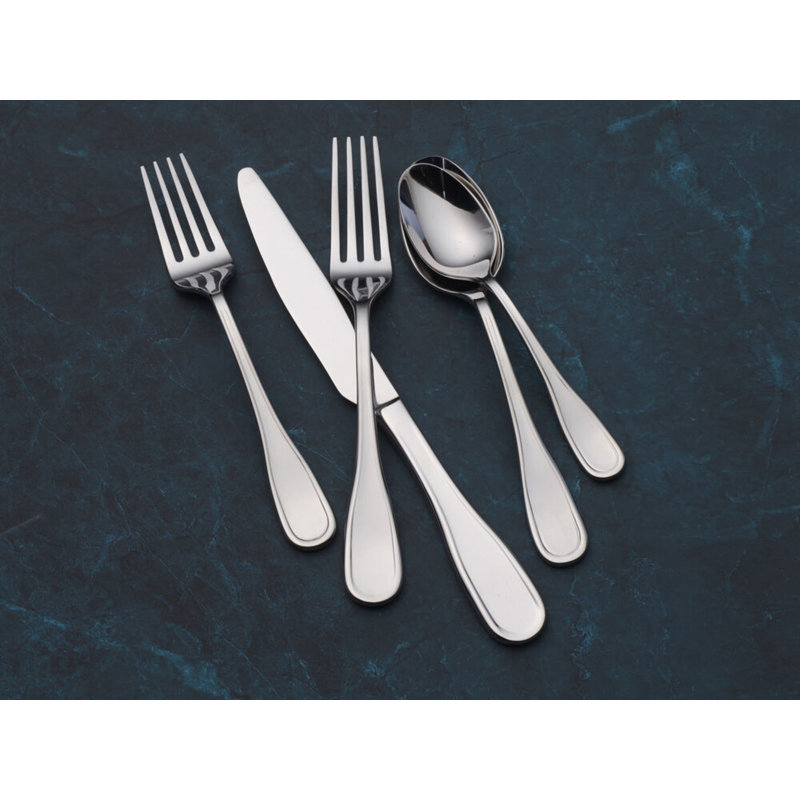 Service de 20 pièces Fitz and Floyd Everyday Bistro Classic Silverware pour quatre, gris