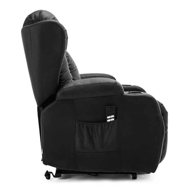 86cm Wide Lift Assist Zero Gravity Recliner with Massager, Black, Dual Motor Lift Assist